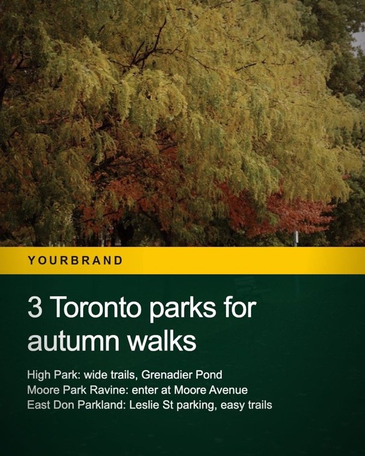 Sample image post: three parks for autumn walks.