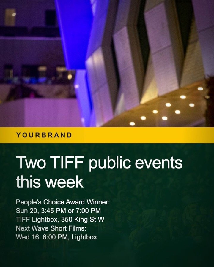 Sample image post: two public film events this week.